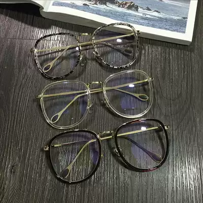 Day Special 2017 retro metal big frame flat glasses with myopia glasses lovers