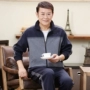 Trang phục thể thao nam mùa xuân và mùa thu Bộ đồ thể thao trung niên giản dị Bộ đồ cotton ba mảnh dành cho các cặp vợ chồng bộ nỉ nam adidas