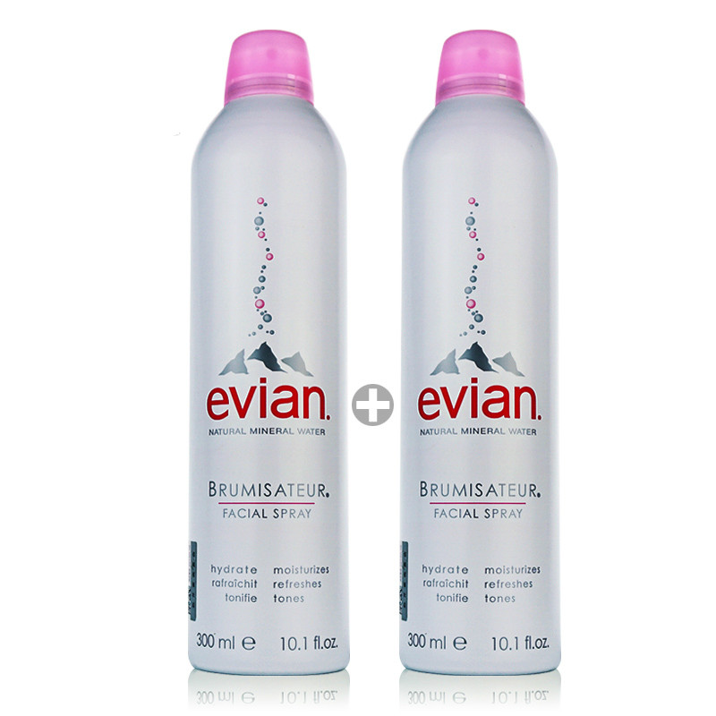 Evian/依云天然矿泉水喷雾大喷300ml*2支装 补水保湿定妆化妆水