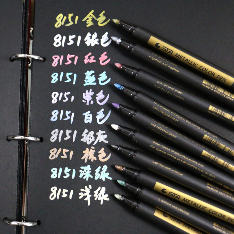 Stasta 8151 10 color metal pen paint pen new 151