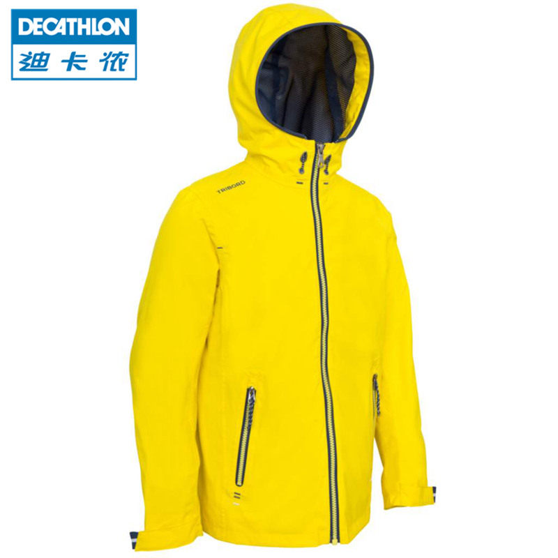 迪卡侬航海运动儿童青少年厚款薄款防水夹克耐磨防风外套 TRIBORD