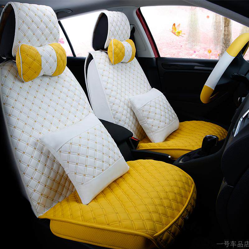 韩款卡通皮革座垫四季通用时尚可爱k2k3k3A3新款竹炭皮全包座套女