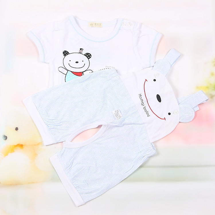 哈咪奇童装婴幼儿夏童装儿童纯棉短袖T恤背带裤套装23260188