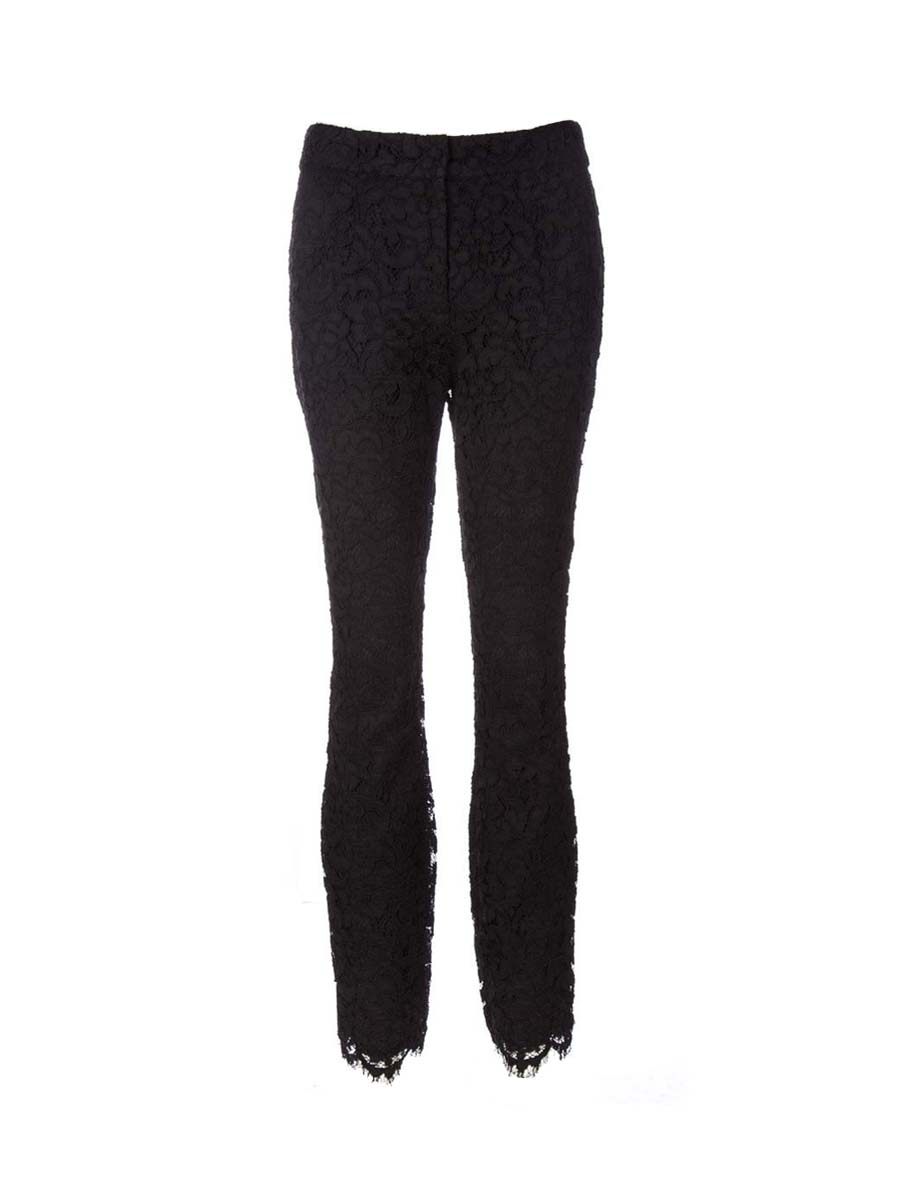 Dolce&Gabbana 黑色蕾丝修身长裤