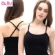 Áo len cổ lọ Qi 芮 sling nữ mùa xuân và hè ngắn mặc cotton mỏng giảm béo cotton bó sát áo lót 2 dây Áo vest