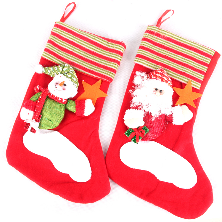 Christmas decoration 42cm large Christmas socks gift bag gift Christmas tree window glass door ornament pendant
