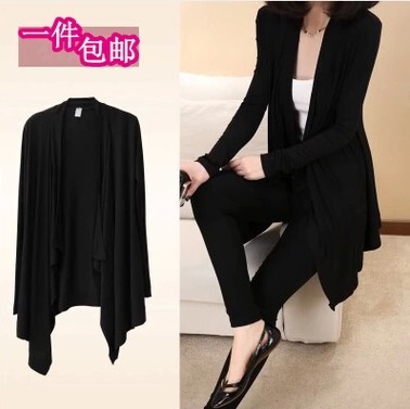 2022 European and American Style Personalized Modal Cardigan Irregular Air-Conditioning Shirt Trendy Korean Style Buttonless Shawl Jacket for Women