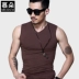 Mudu nam vest cotton Slim không tay chạm đáy vest nam rộng vai cotton thể thao V-cổ áo khoác mùa đông nam hàn quốc Áo vest cotton