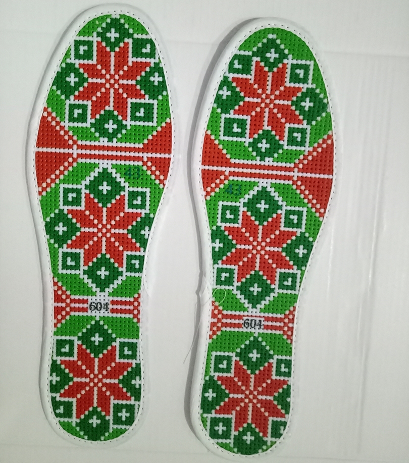 Landot pinhole cross embroidered insole without fade hand embroidered semi-finished cotton fabric thickened male and female General-Taobao
