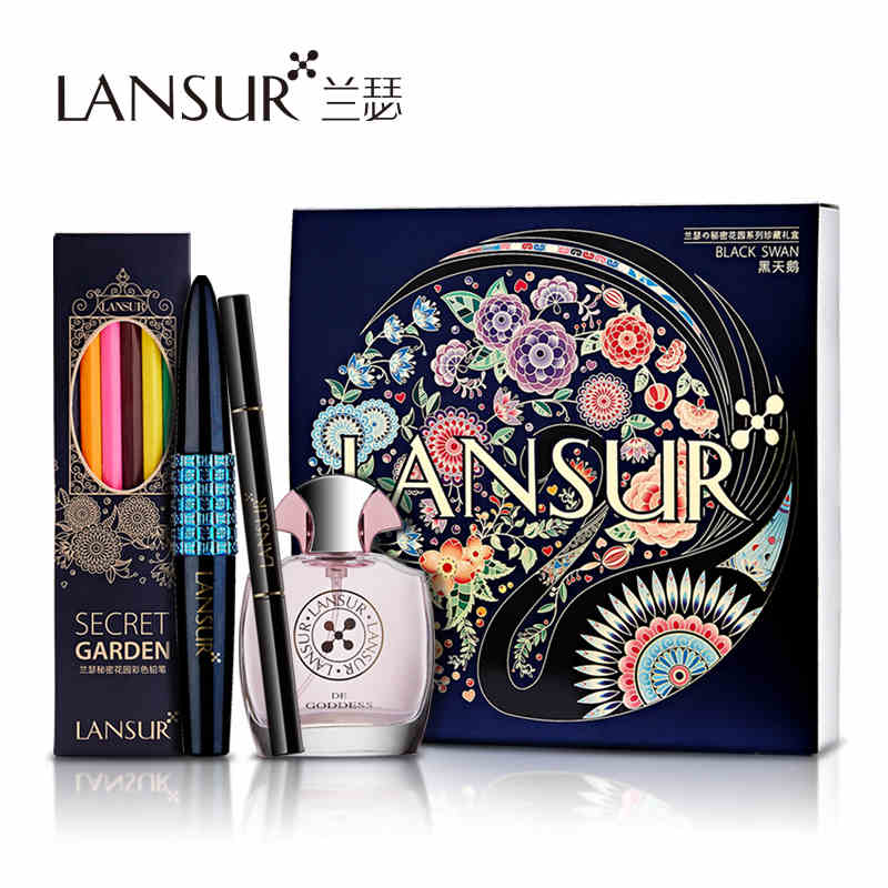 LANSUR/兰瑟秘密花园黑天鹅真丝派睫毛膏套盒 彩妆套装 专柜正品