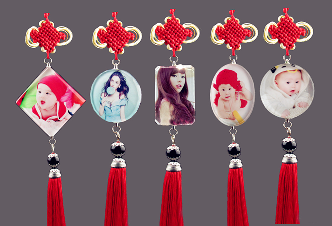 Special price Crystal Car pendant creative car accessories Chinese knot photo customized car accessories