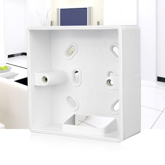 PVC flame retardant bright line box 86 type surface-mounted switch socket special bottom box Wall switch pure white installation box bright box