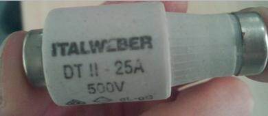 Ttalweber D type fuse DTII-25A 500V 1222025 (time-delay) straight shot