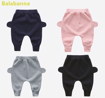 Banner baby cotton plus velvet men and women Baby cute big pp Haren pants children autumn and winter Korean pants