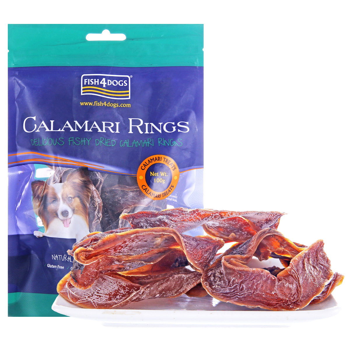 波奇网宠物狗狗零食泰迪金毛零食海洋之星Calamari 深海鱿鱼100G