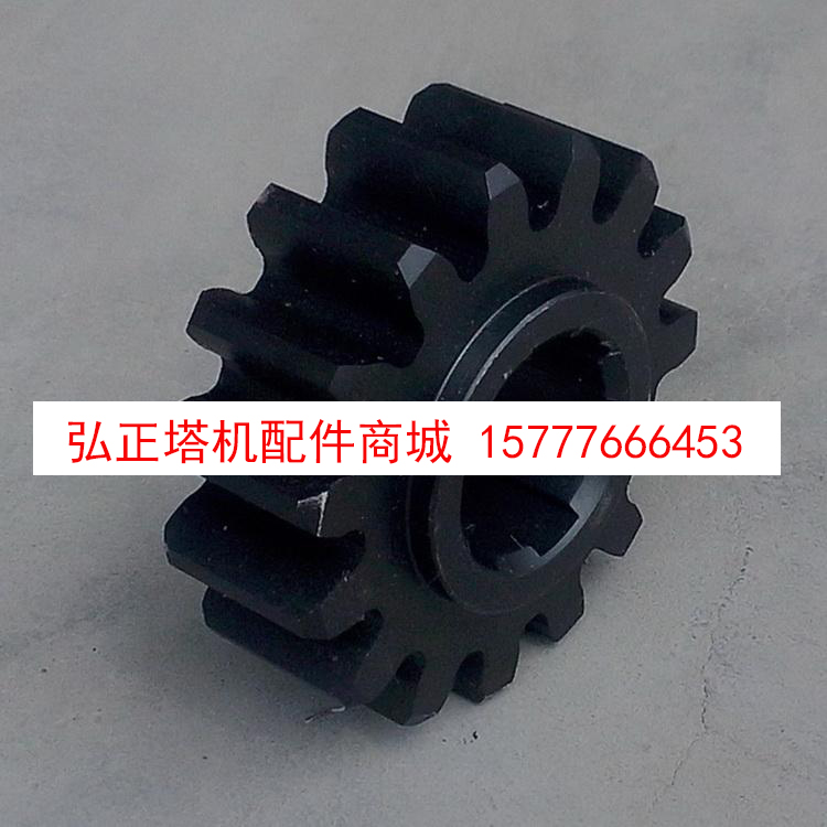 Construction elevator accessories drive gear 15 teeth Φ135* tooth thickness 45 shaft height L=55 key 6 black