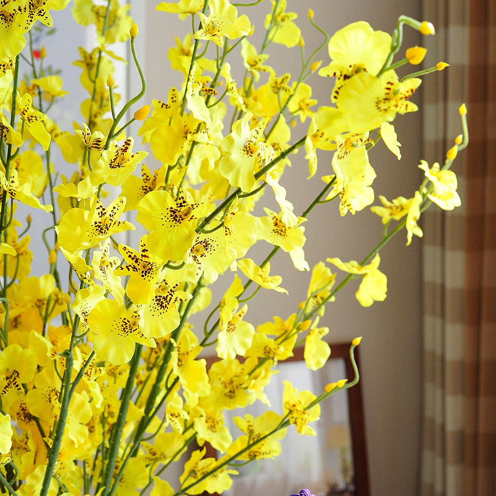 Butterfly orchid oncidium dancing orchid high simulation flower silk flower living room decoration 90 cm fake flower floor flower 6 pieces