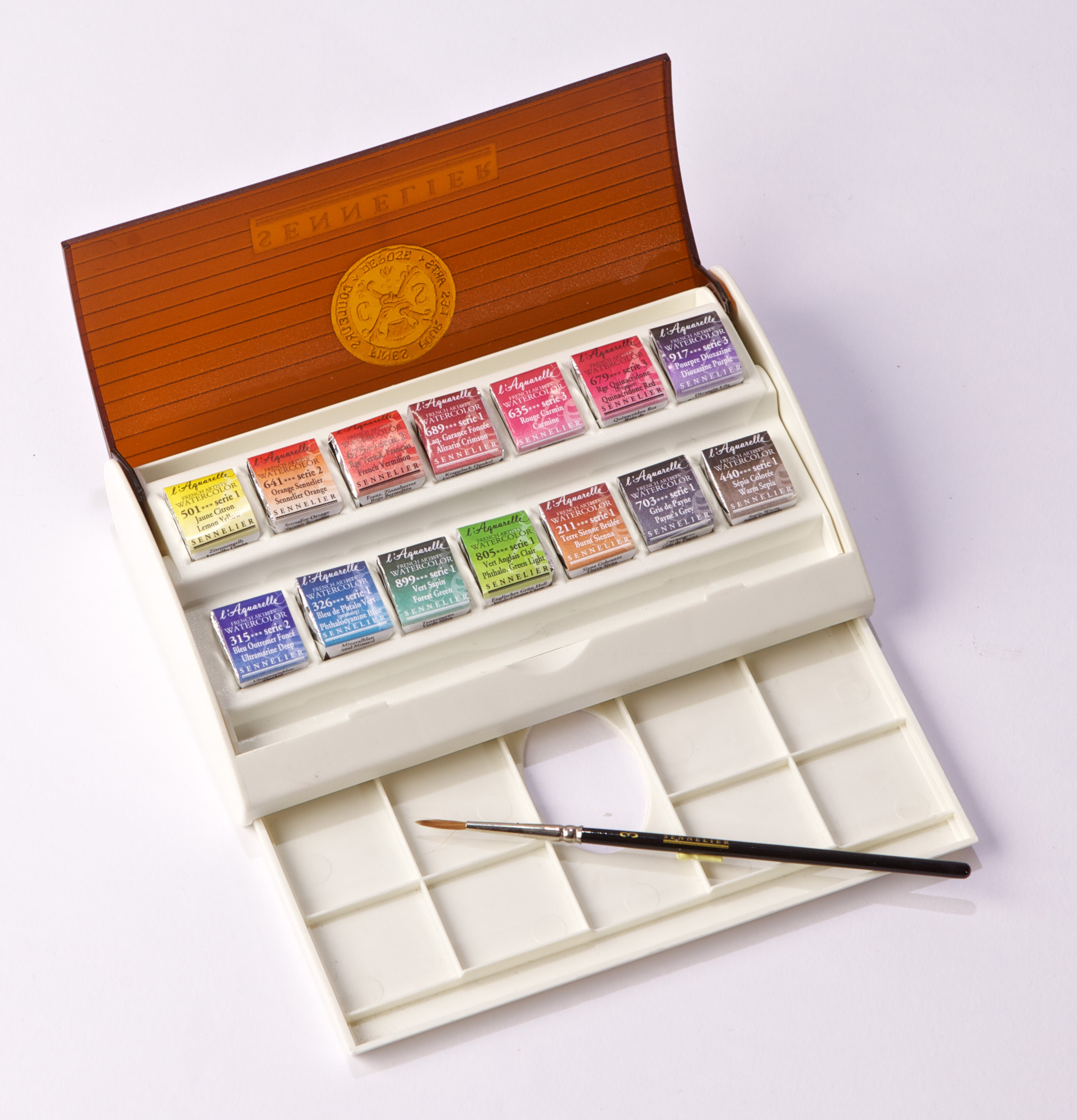 French Shennellier Solid Watercolor Sennelier Watercolor Paint Suit 8 Color 14 color matching watercolor paintbrush