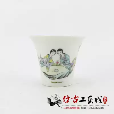 Antique porcelain clear pastel figure wine glass porcelain tea cup pastel antique porcelain hand-painted exquisite low price
