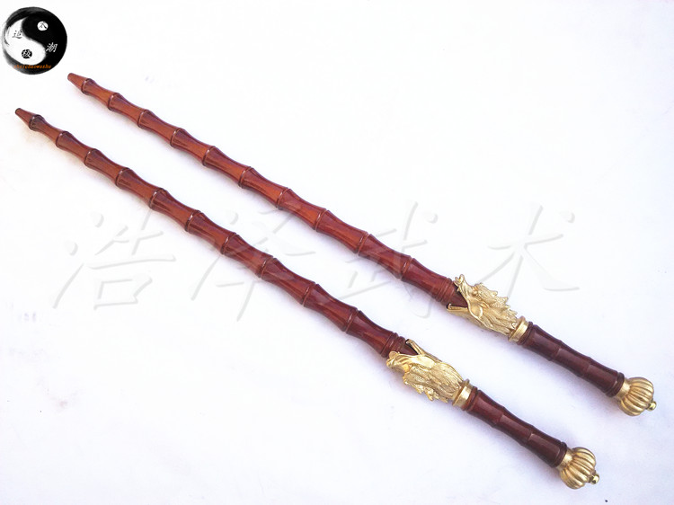 New Beech Wood Double-Pear Wood Bamboo Festival Double Whip Hard Whip Solid Dragon Head Whip to Whip Fitness and Shaver