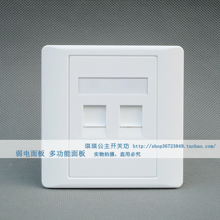 SWITCH SOCKET PANEL DOUBLE MOUTH VOICE INFORMATION PANEL TELEPHONE PANEL RJ11 PANEL WITH MODULE-Taobao