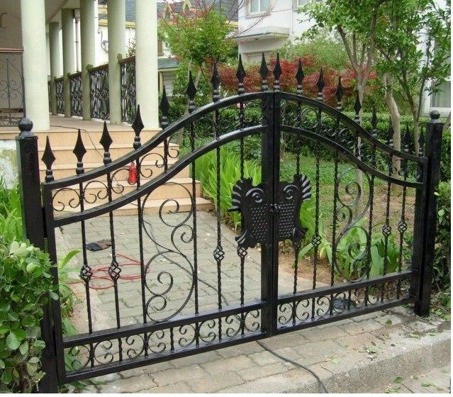 Eurostyle Iron Art Courtyard Gate Yard Door Villa to door Open door to door Single double switch Garden iron door set to do