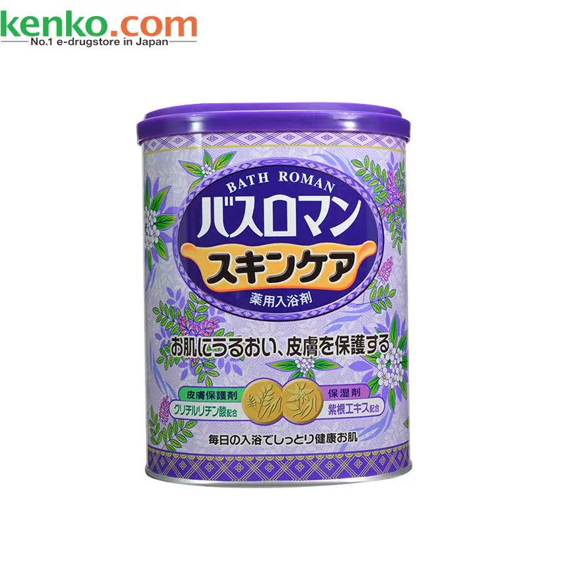 【日本直邮】巴斯洛漫 浴盐 680g紫根精华 护肤美白 敏感肌型