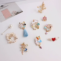 Cô gái Nhật Bản Dream Retro Alice Đồng hồ Bunny Clown Pearl Trâm Pin Trâm Nữ Phụ kiện áo len cài áo cao cấp