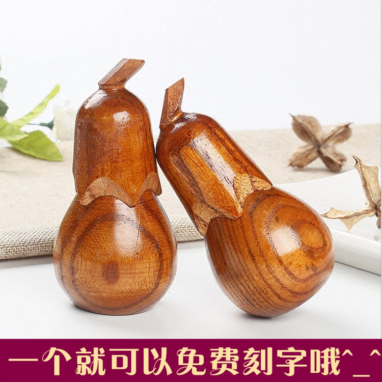 Solid wood toothpick jar Vintage creative eggplant toothpick tube with lid Mini natural wood toothpick box Convenient dining room