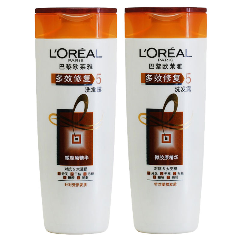 专柜正品欧莱雅多效修复洗发露400ml*2套装916洗发水缓解受损毛躁