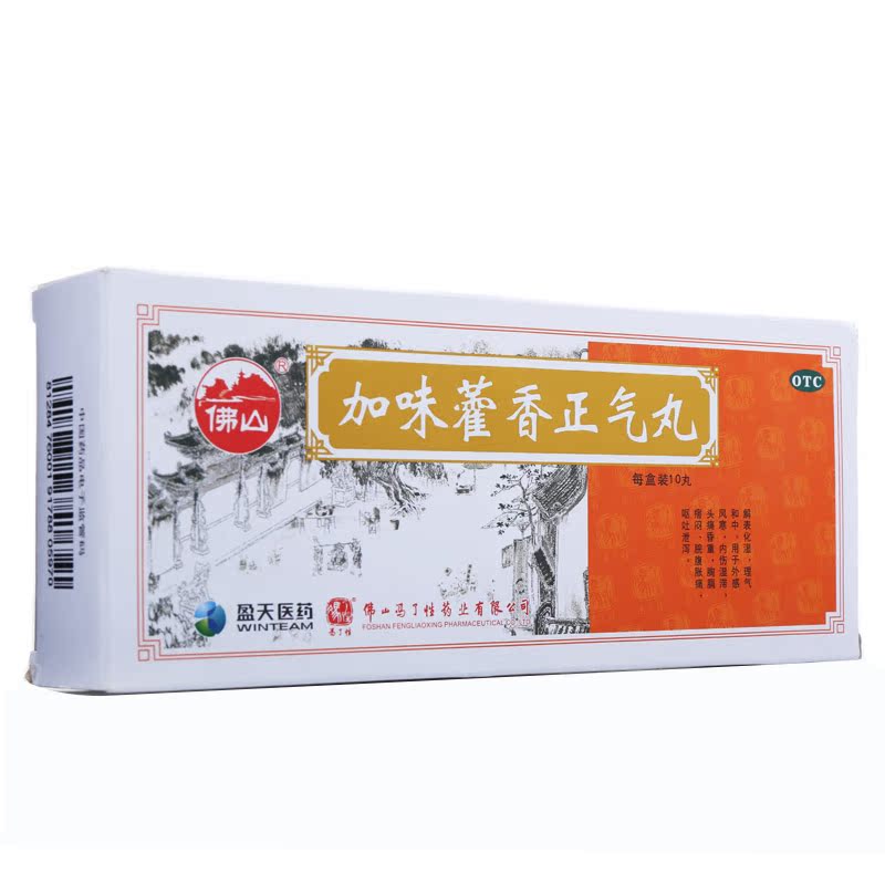 佛山 加味藿香正气丸 9g*10丸 头痛昏重 脘腹胀痛 呕吐泄泻 风寒