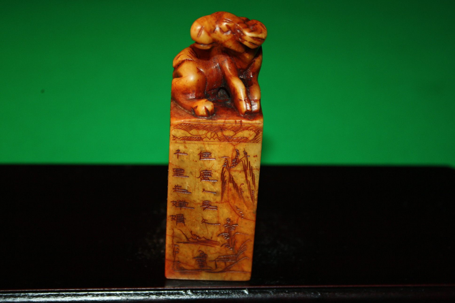 Old Natural Shoushan Stone Stamps Old Natural Shoushan Stone Zodiac Cattle Zhang