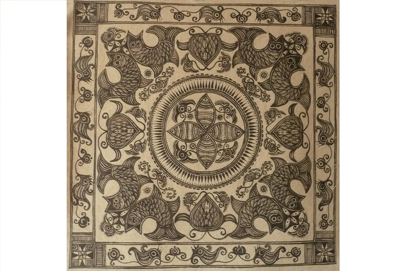 batik batik painting Miao batik technique Danzhai batik batik classic pattern batik pattern before dyeing