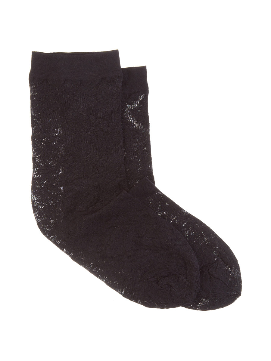 Dolce&Gabbana 深棕色钩花短款女袜