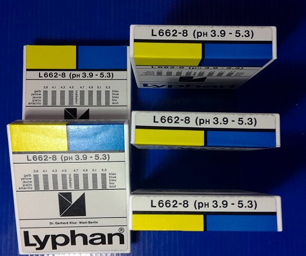 德国 L662-8 Lyphan 精密pH试纸,200片/盒原装进口 精度范围3.9-5