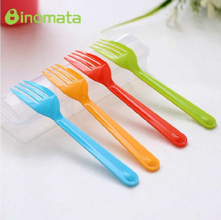 Japan imported inomata portable portable fruit fork set healthy and environmentally friendly cute fork colorful mixed