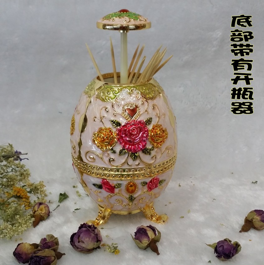 Xinjiang style toothpick box Eurostyle rose e Russia bottom with bottle opener pressing automatically