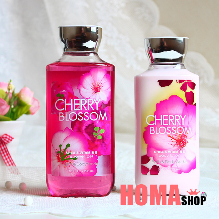 BBW blooming cherry blossoms body milk 236ML shower gel 295ML Fragrance Body Moisturizing Care set