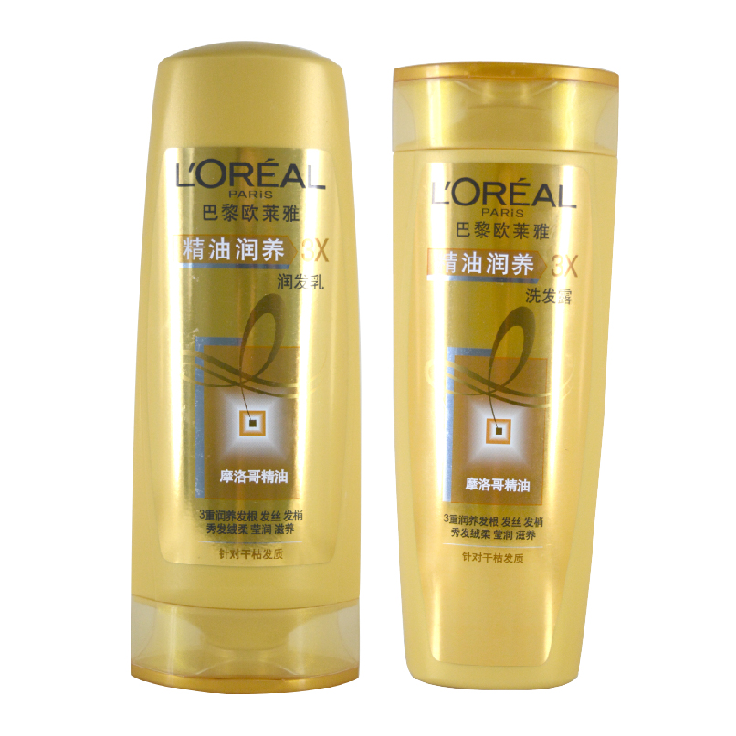 包邮 欧莱雅 精油润养洗发露400ml+润发乳400ml 洗发水 护发素