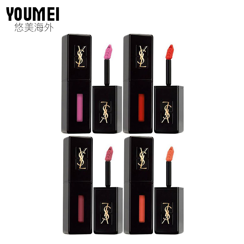 YSL/圣罗兰纯色镜光液体黑管唇釉口红 持久 保湿407/409/401 正品