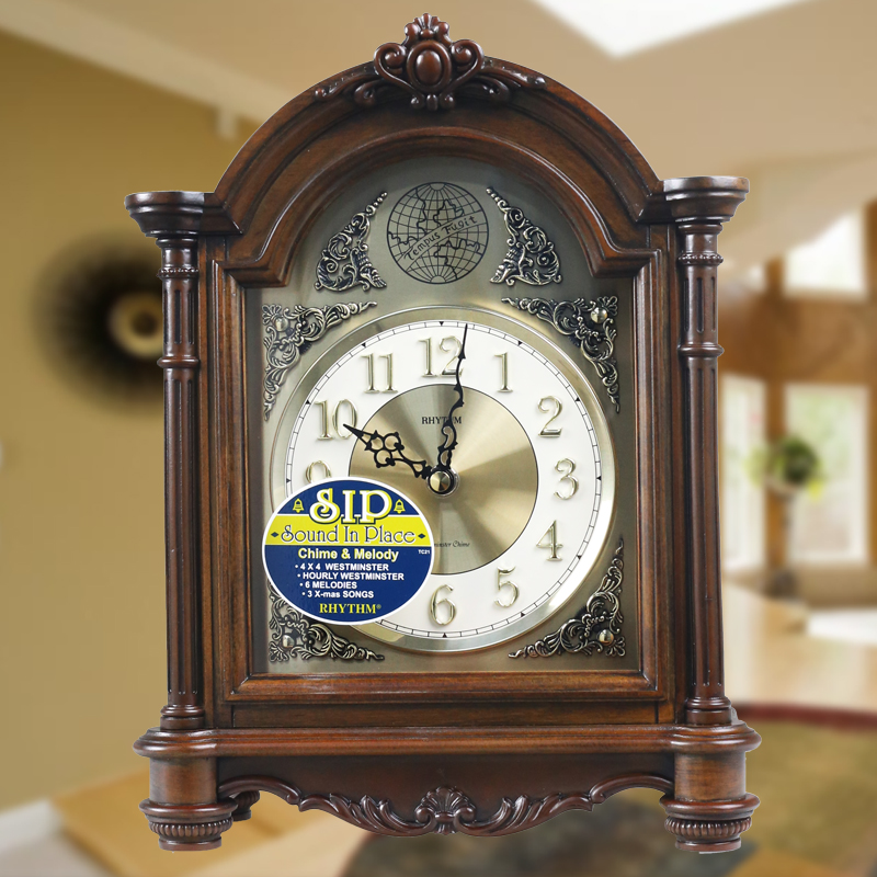 RHYTHM Livocal Block Clocks Bedroom Living Room Eu Style Vintage Bell Creative Whole Point at CRH167-Taobao