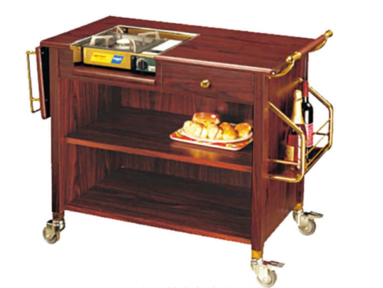 Cassette cooker dining car Heartwood veneer Hotel high-end dining car Mobile abalone racing service car trolley
