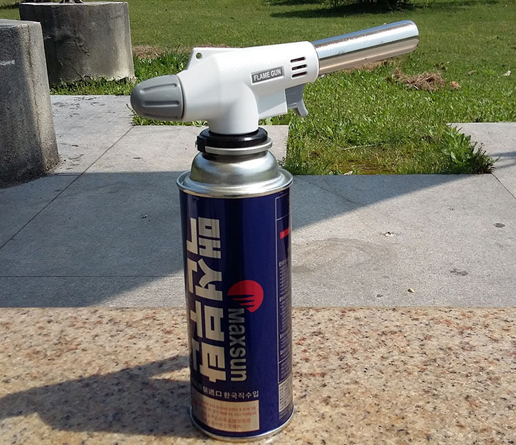 Long tank gas milk tea special spray fire gun spray fire gun welding nozzle gas welding gun Korea portable card spray gun