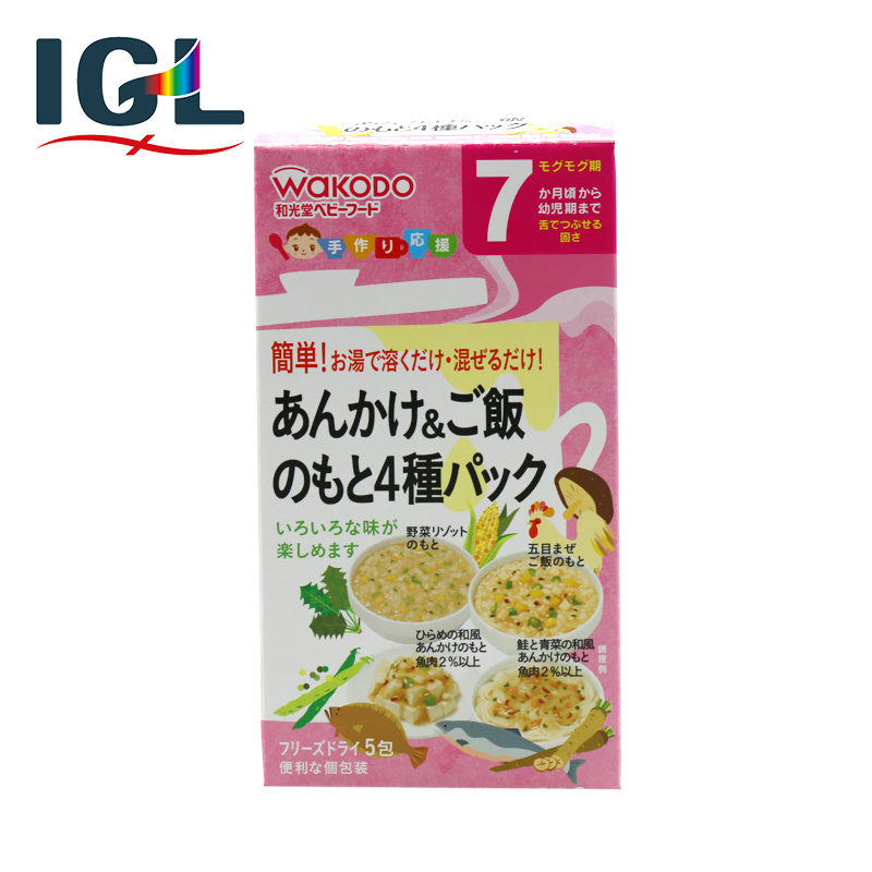 【直邮】 和光堂wakodo 宝宝幼儿辅食 4种口味烩饭料组合装 7个月