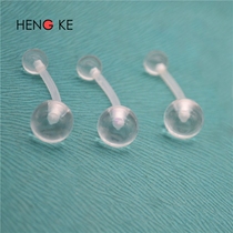 UV hypoallergenic plastic transparent invisible umbilical ring thick rod sexy pregnant woman raising hole navel ring new perforated jewelry for women