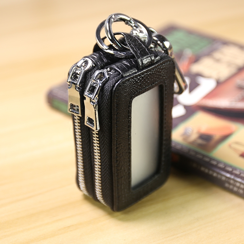 2021 new car key bag Male genuine leather Large capacity Multi-functional Crocodile Double Bull Leather Key Bag Lady