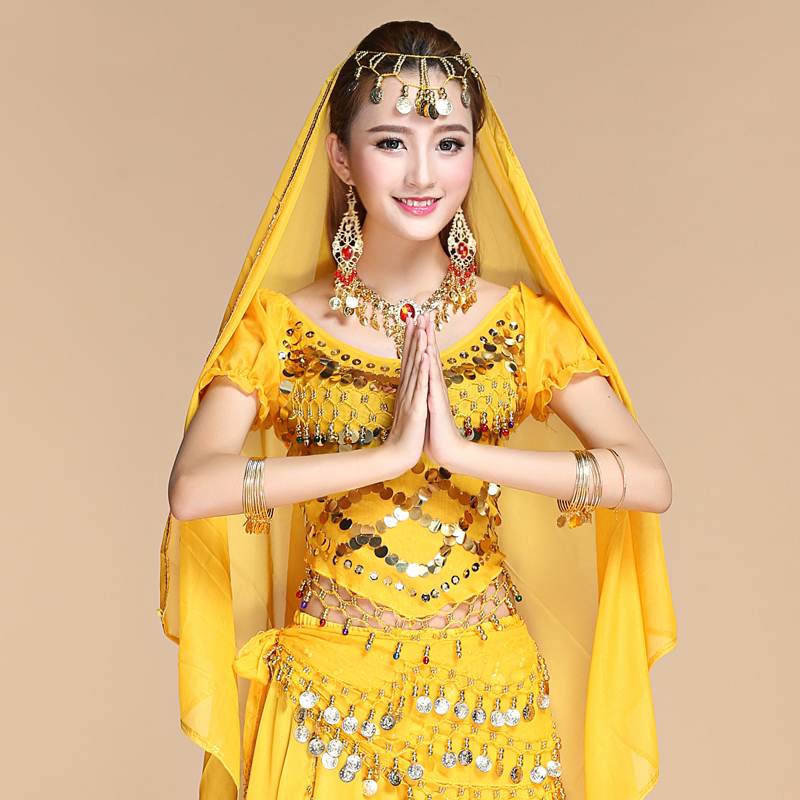 Belly dance Dance Ornament Belly Dance India Dance Dancing Head Yarn Scarf Phnom Penh Pendant Coin head veil Belly Dance Headscarf
