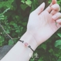 Tự nhiên obsidian dâu pha lê vòng tay nữ lừa hoa đào Sen nhỏ tươi sterling bạc bện tay người yêu dây vòng tay bạc