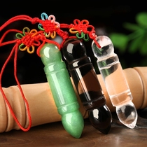 Obsidian white crystal Wenchang pen pendant jade pendant Wenchang eight bag accessories