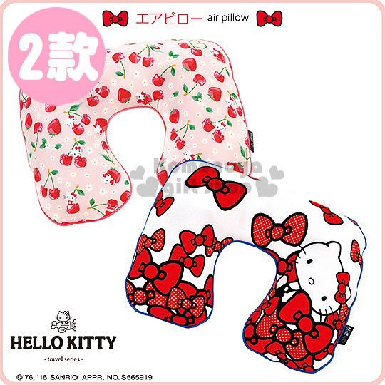 HELLO KITTY Japan-made Kitty Cherry Bow Travel Air Neck Pillow - Taobao